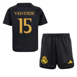 Maillot de foot Real Madrid Federico Valverde #15 Troisième enfant 2023-24 Manches Courte (+ pantalon court)